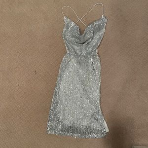 Silver sequin dress